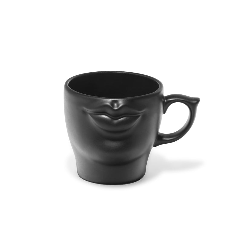 Personalized 3D Mouth Ceramic Coffee Mug White Handmade