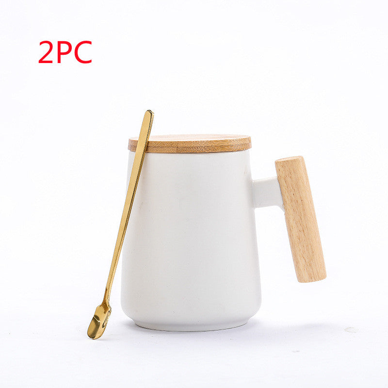 Office Mug Black And White Retro Creative Ceramic Cup With Lid Home Coffee Cup