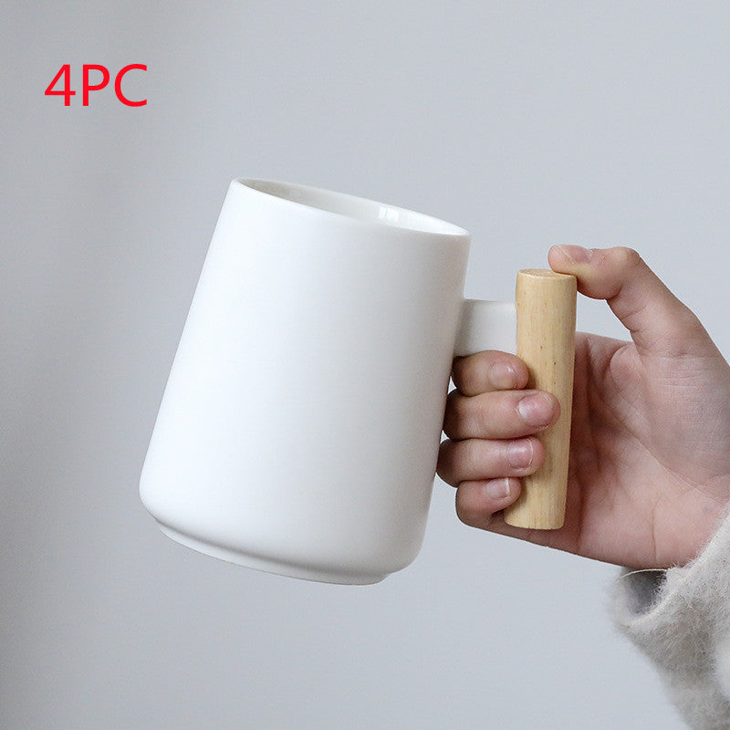 Office Mug Black And White Retro Creative Ceramic Cup With Lid Home Coffee Cup