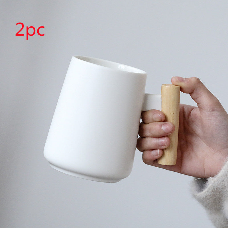 Office Mug Black And White Retro Creative Ceramic Cup With Lid Home Coffee Cup